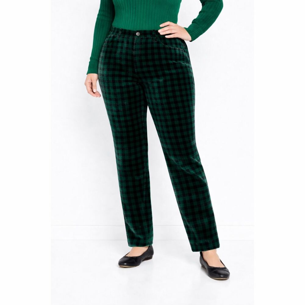 Talbots Velveteen Black Watch Tartan Plaid Pants Size 18WP NWOT
